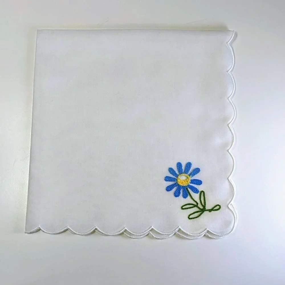 Daisy Embroidered Lace Placemats & Napkins Set (x4)